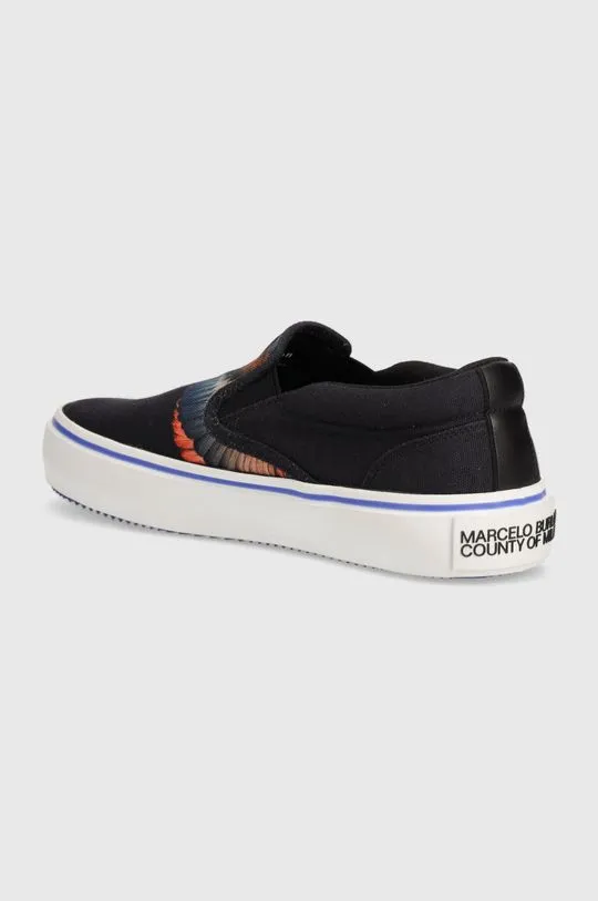 Marcelo Burlon plimsolls Icon Wings Slip-On Vulcanized men's black color CMIA079S24FAB0011026