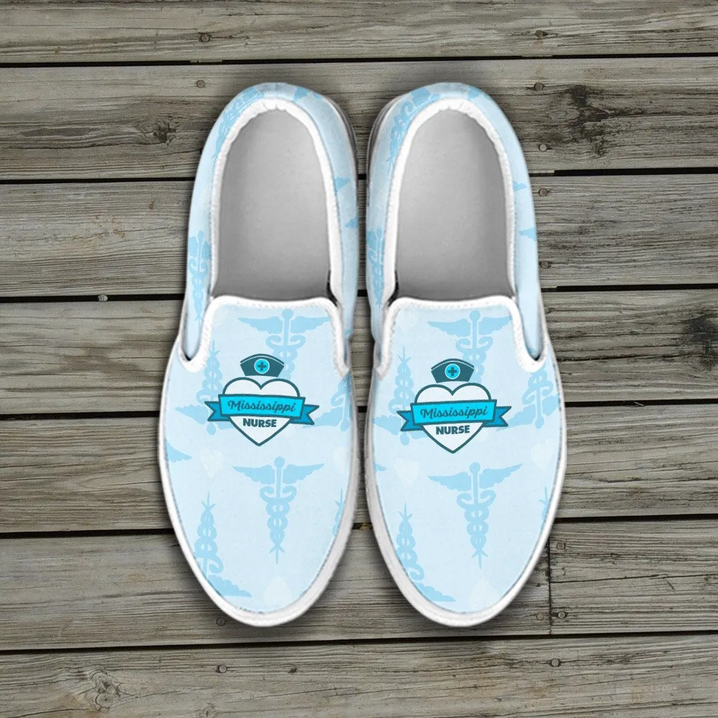 Mississippi Nurse Slip On Shoes Blue