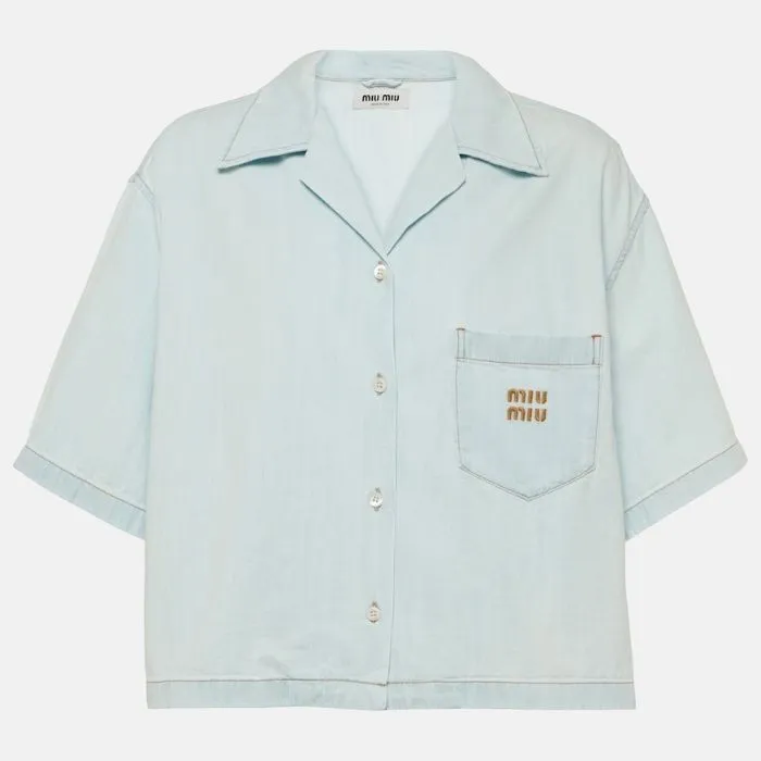 MiuMiu  |Casual Style Unisex Plain Cotton Short Sleeves Office Style