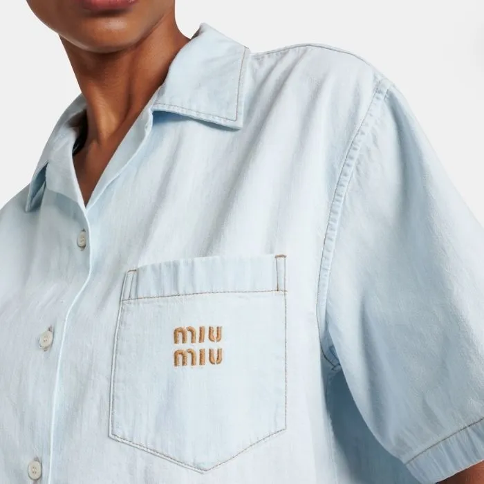 MiuMiu  |Casual Style Unisex Plain Cotton Short Sleeves Office Style