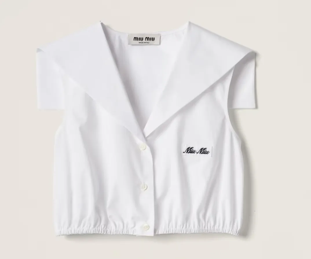 MiuMiu  |Sleeveless Street Style Boat Neck Plain Cotton Logo