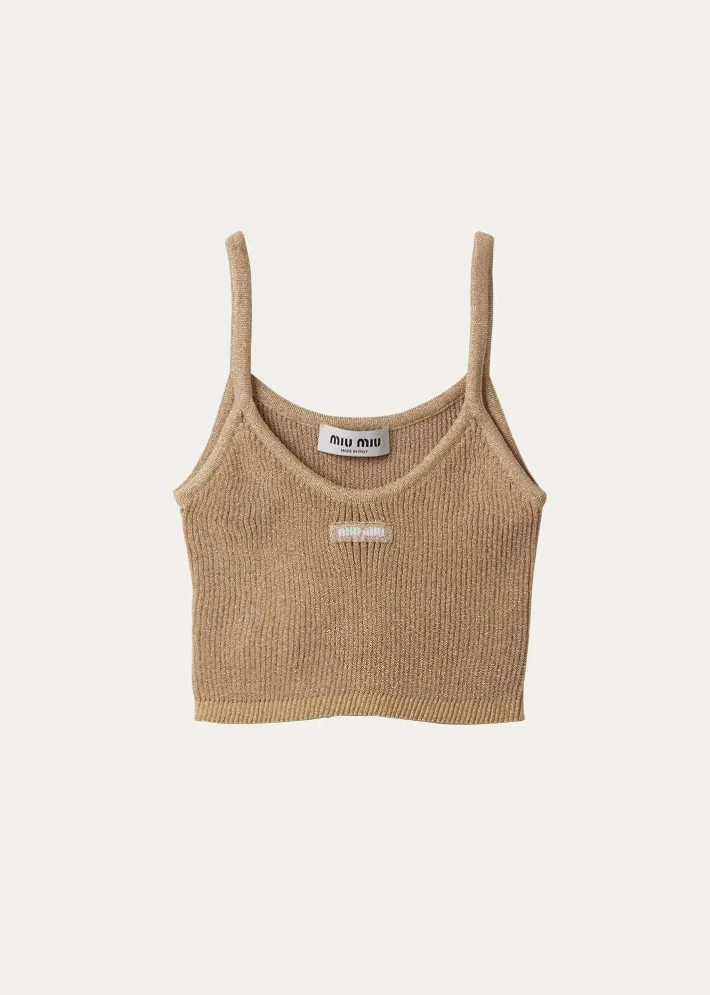 MiuMiu  |Street Style Plain Logo Cropped Tops Tanks & Camisoles