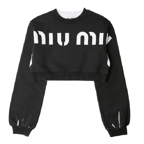 MiuMiu  |Unisex Street Style Long Sleeves Plain Cotton Cropped Tops