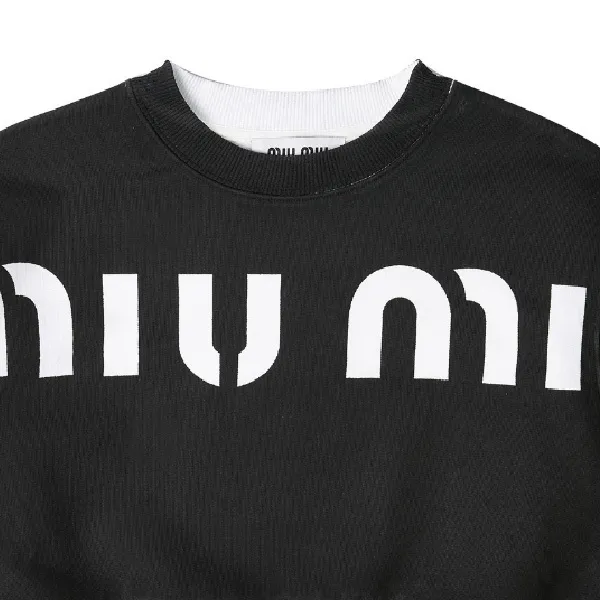 MiuMiu  |Unisex Street Style Long Sleeves Plain Cotton Cropped Tops