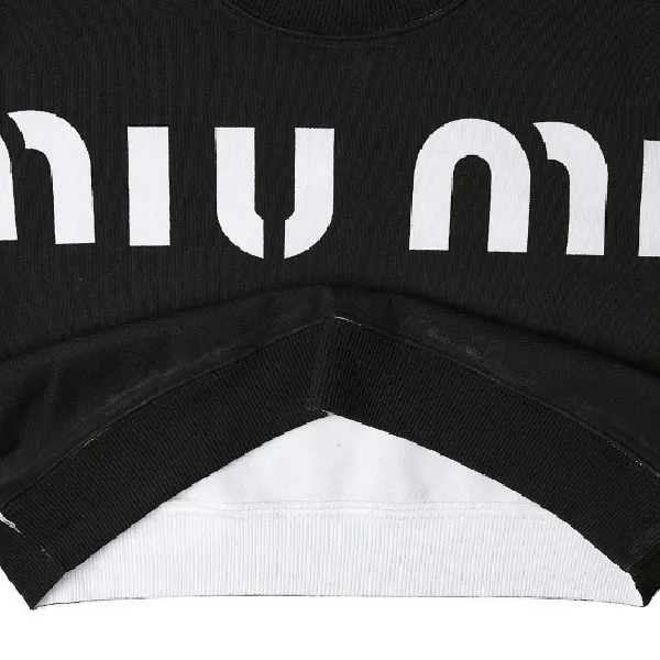 MiuMiu  |Unisex Street Style Long Sleeves Plain Cotton Cropped Tops