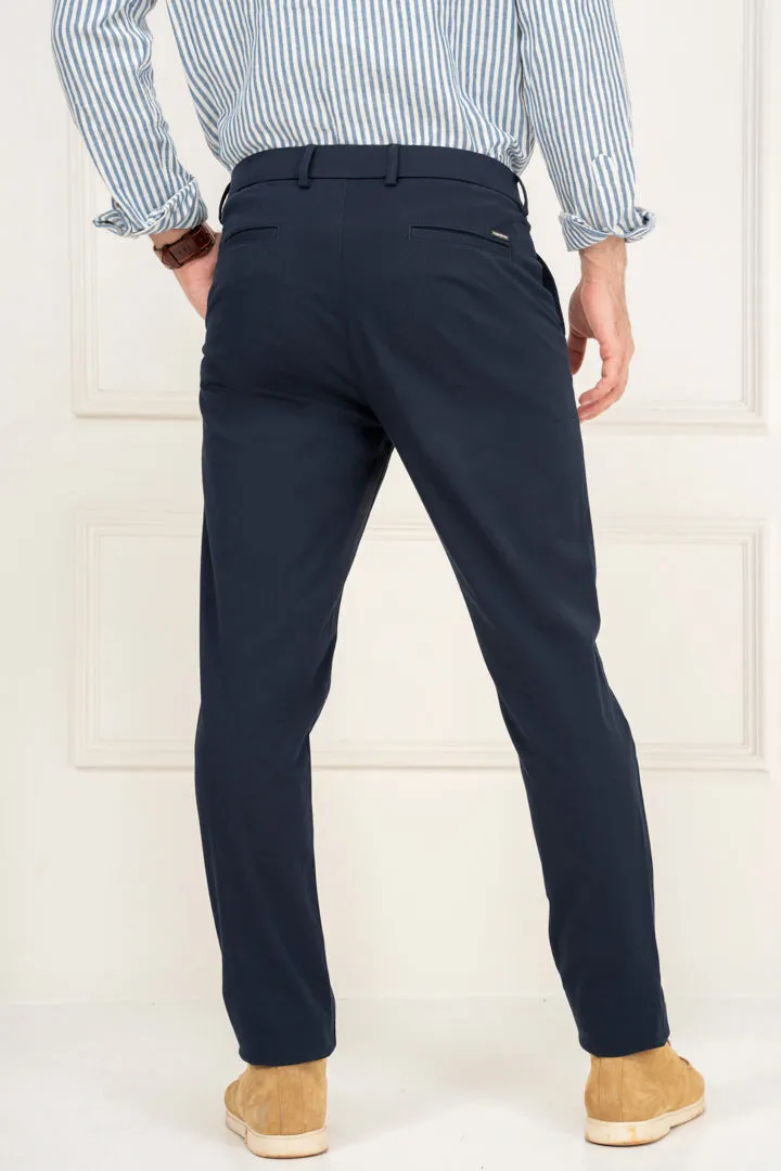 Navy Blue Slim Fit Stretch Chino Pants