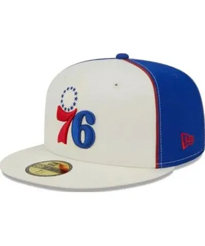 New Era Men's NBA Philadelphia 76ers Piped Pop Panel 59FIFTY Fitted Hat