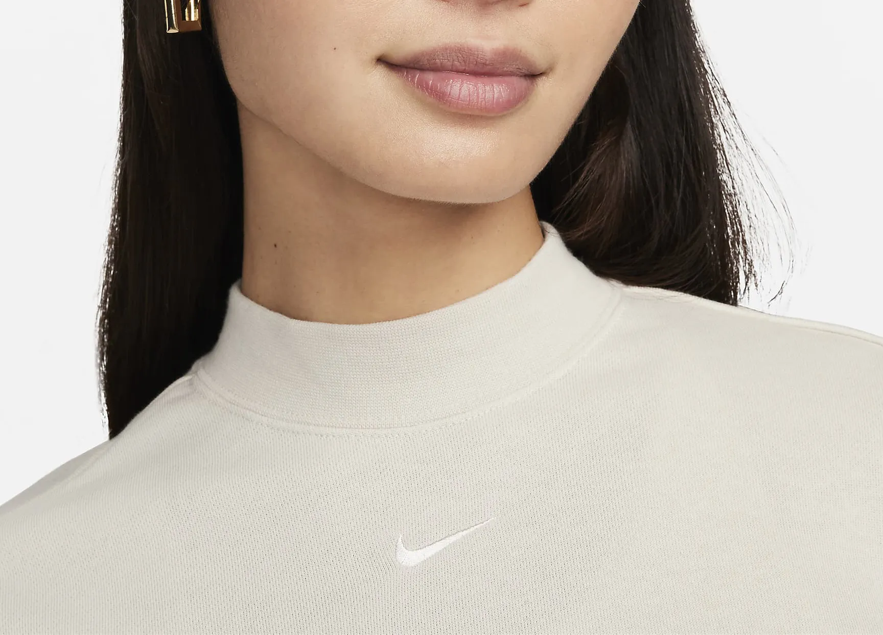 Nike  |Crew Neck Street Style Long Sleeves Cotton Cropped Tops