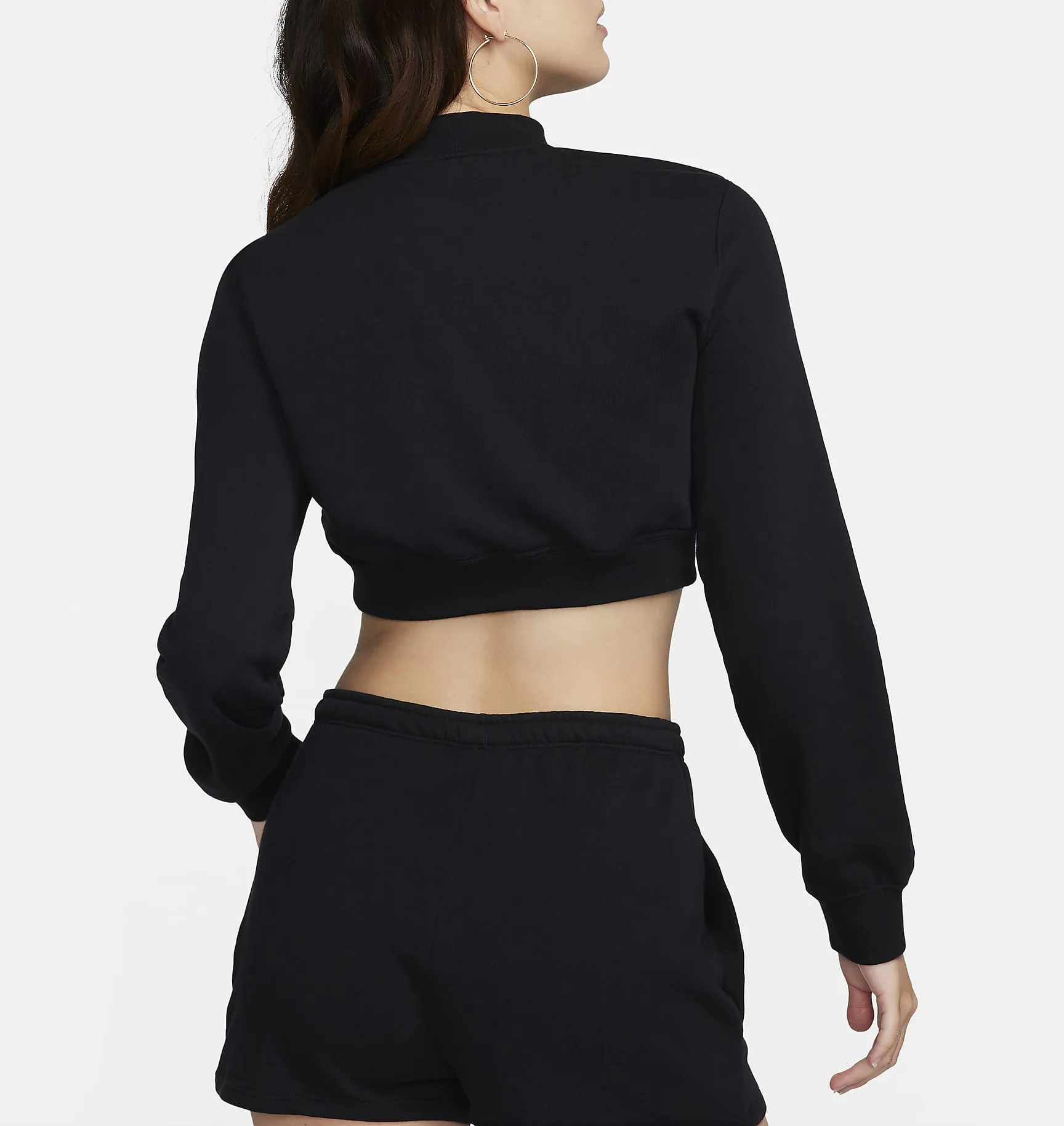 Nike  |Crew Neck Street Style Long Sleeves Cotton Cropped Tops