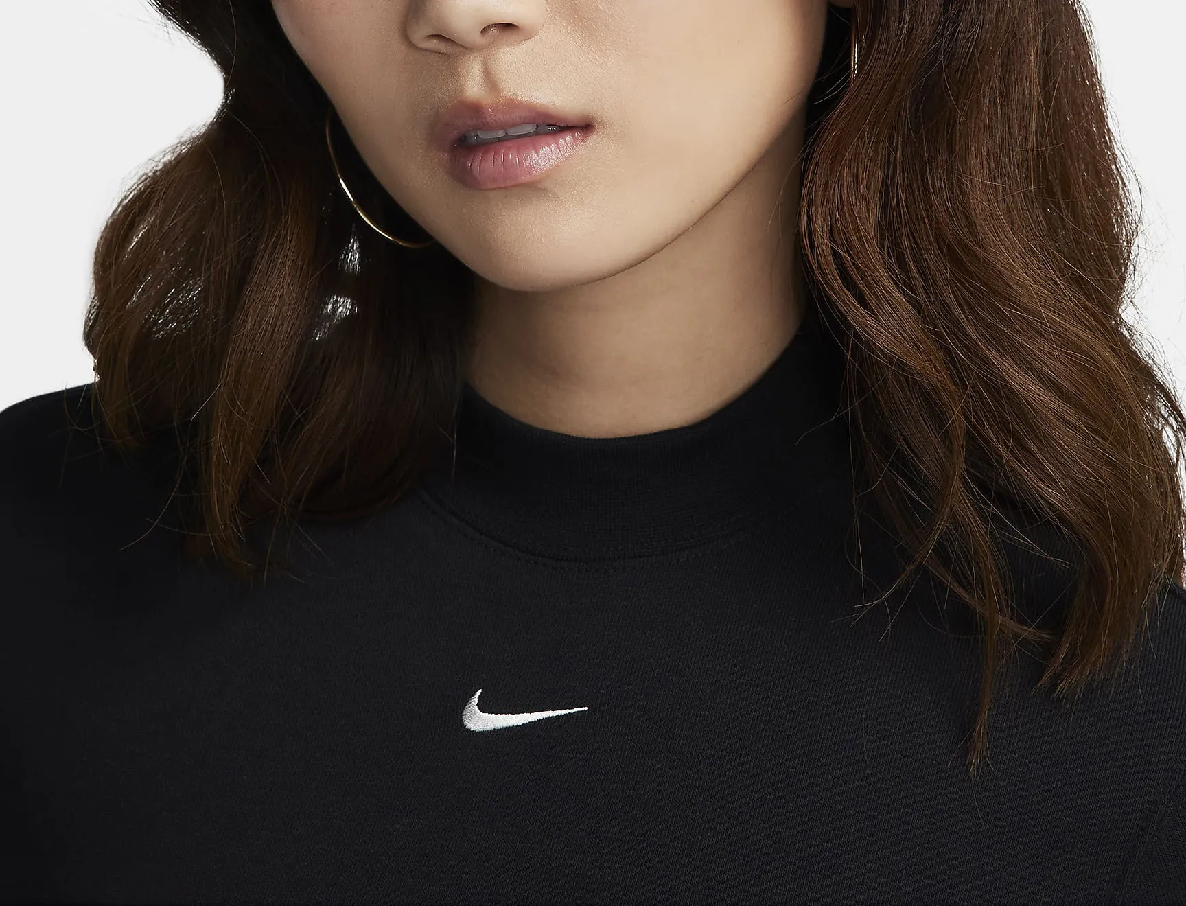 Nike  |Crew Neck Street Style Long Sleeves Cotton Cropped Tops