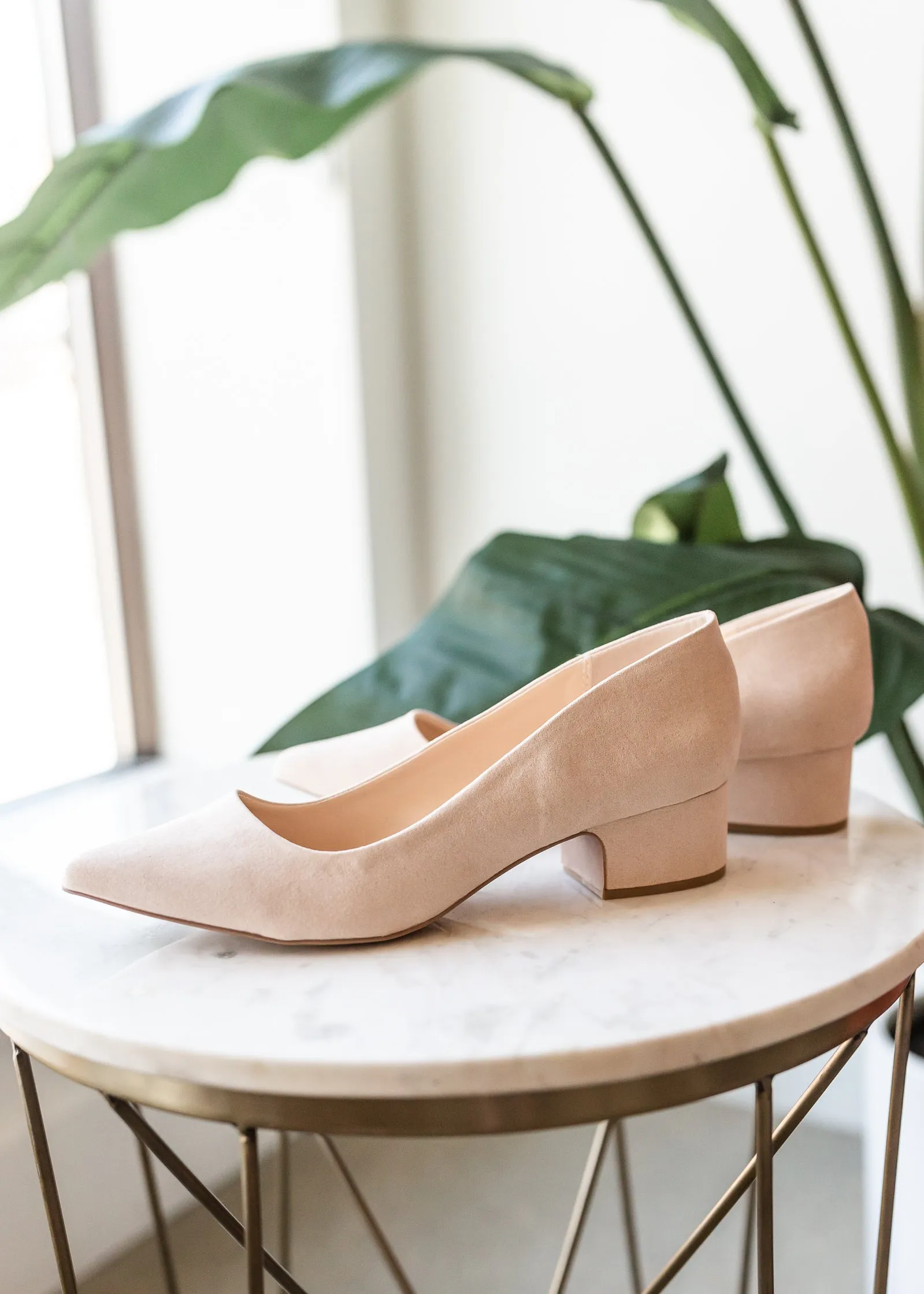 Nude Suede Slip On Pump - FINAL SALE