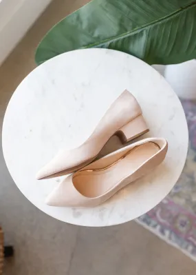 Nude Suede Slip On Pump - FINAL SALE