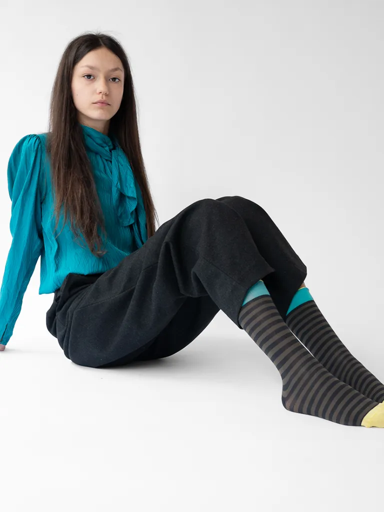 Olive and Black Striped Socks