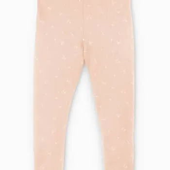 Organic Leggings - Cora Floral Peach