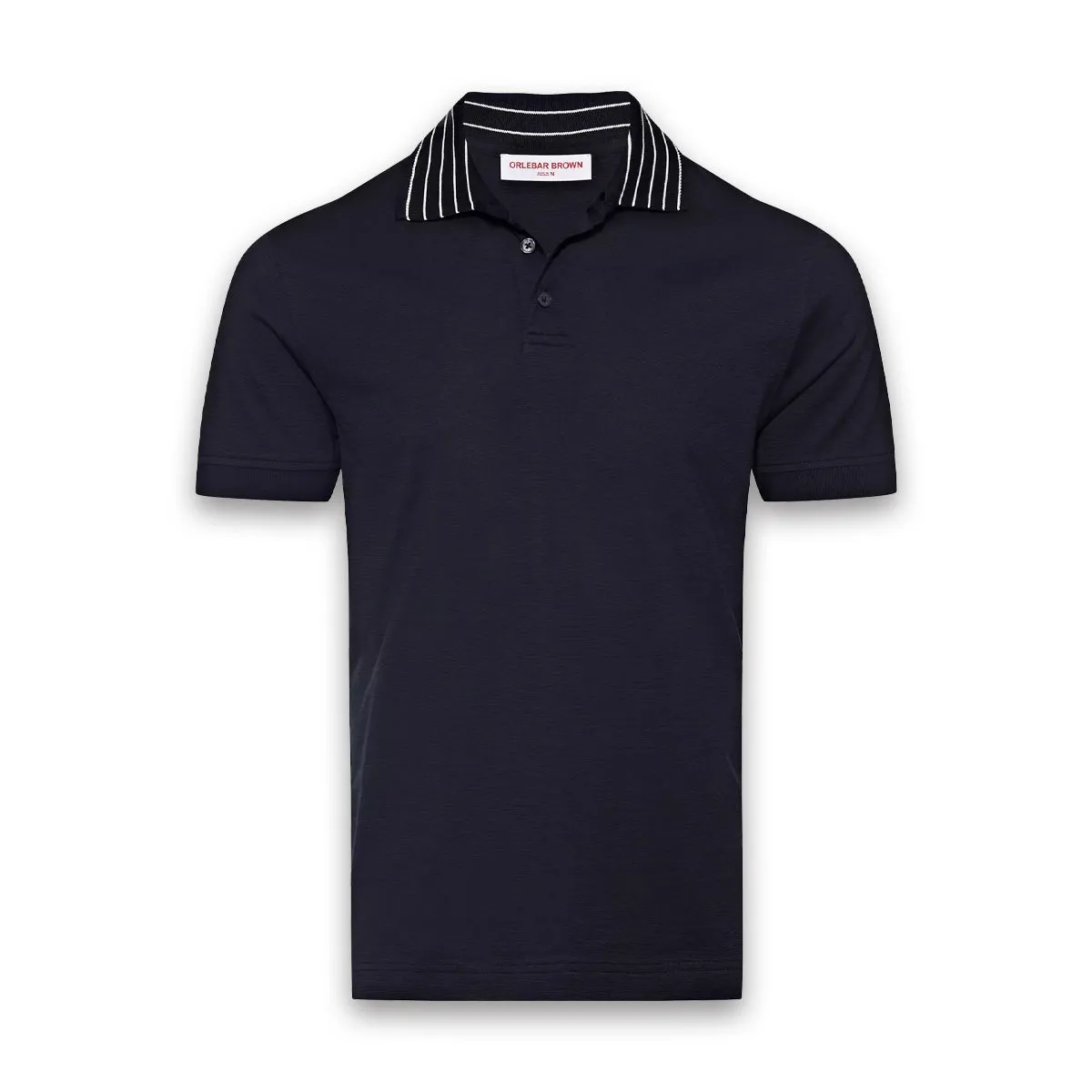 Orlebar Brown - Dominic Stripe Collar Polo in Night Iris