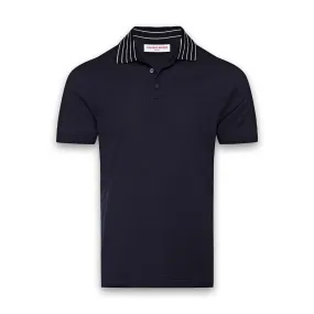 Orlebar Brown - Dominic Stripe Collar Polo in Night Iris