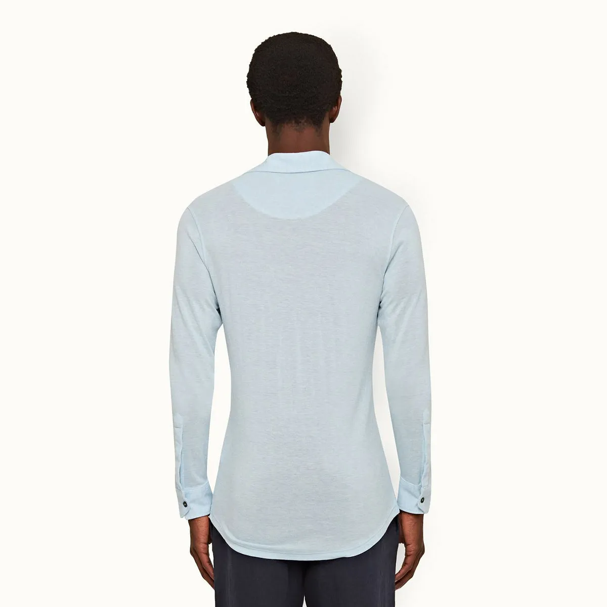 Orlebar Brown - Sebastian Cashmere Polo in Clear Sky