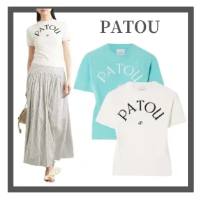 PATOU  |Crew Neck Casual Style Plain Cotton Short Sleeves Logo