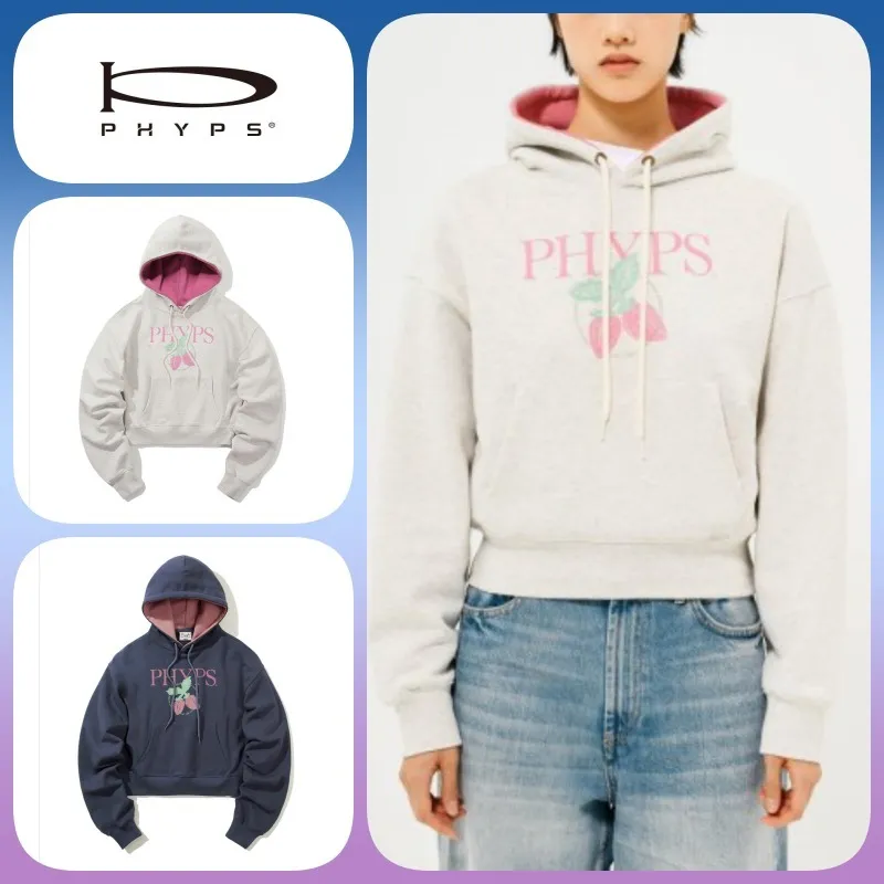 Phyps Department  |Long Sleeves Oversized Logo Cropped Tops