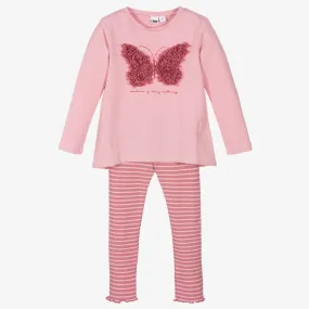 Pink Butterfly Leggings Set