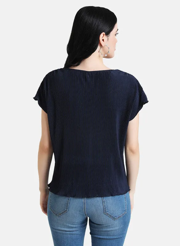 Pleated Drop Shoulder Top