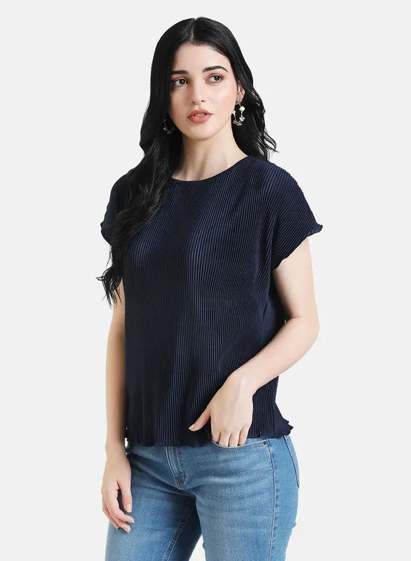 Pleated Drop Shoulder Top