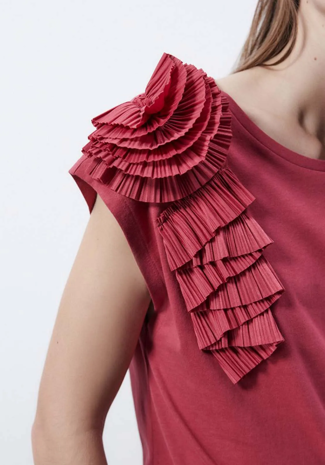 Pleated Flowers T-Shirt