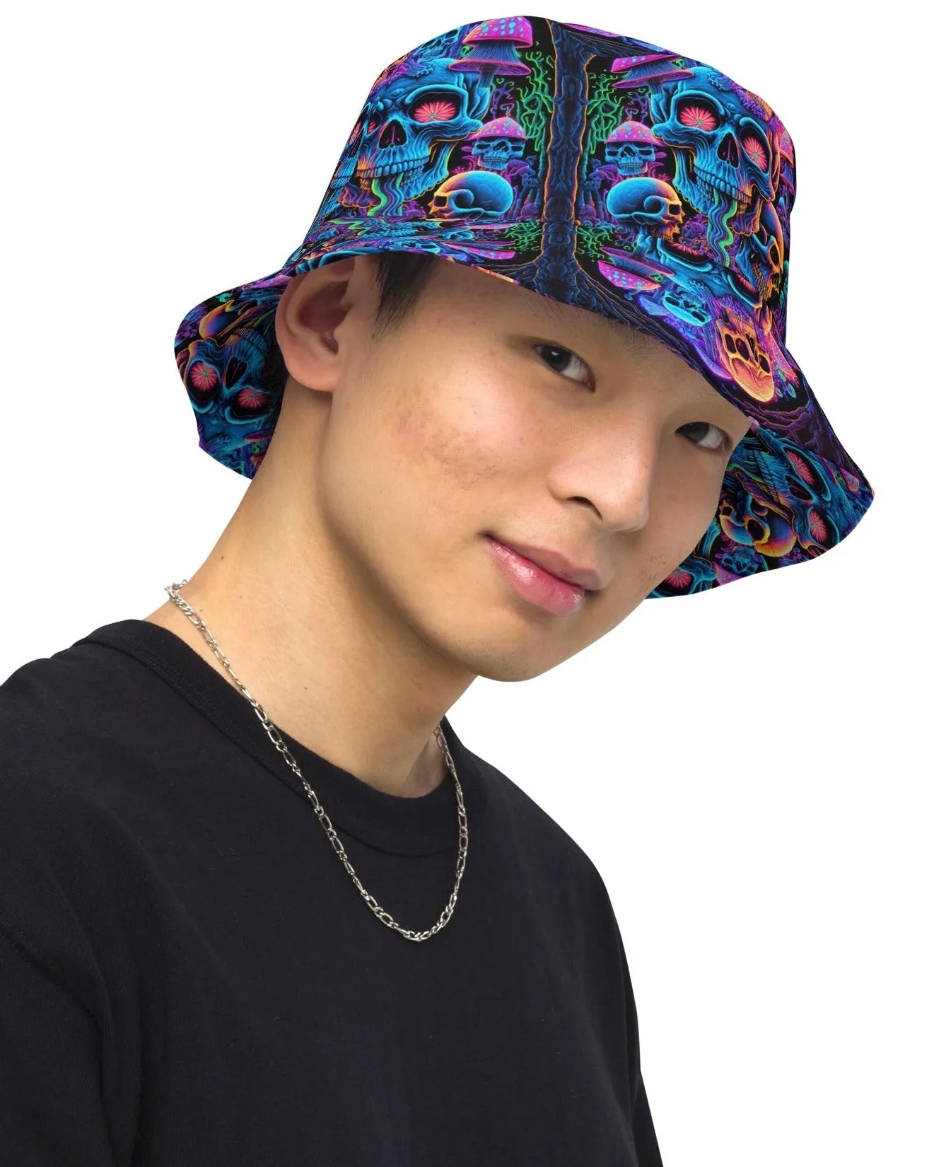 Psychedelic Skull Sanctuary Reversible Bucket Hat