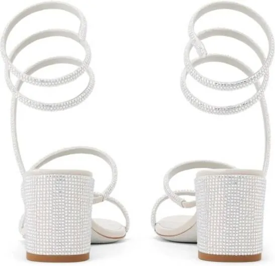 René Caovilla Cleo 60mm leather sandals White