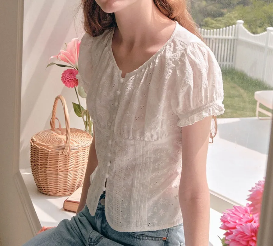 rolarola  |Casual Style Plain Cotton Short Sleeves Elegant Style