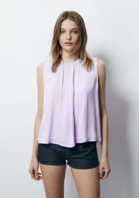 Sleeveless Fluid Pleated Top