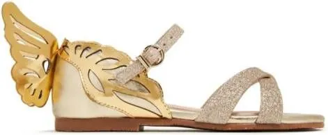 Sophia Webster Mini Heavenly wing-appliqué leather sandals Gold