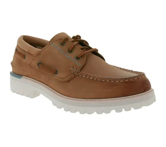 SPERRY autentico originale 3-Eye uomo in vera pelle Wave Siping Traction Boat Shoes Scarpe da vela STS25158 Marrone