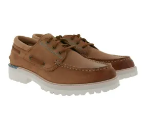 SPERRY autentico originale 3-Eye uomo in vera pelle Wave Siping Traction Boat Shoes Scarpe da vela STS25158 Marrone