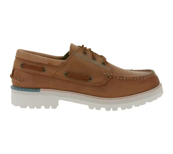 SPERRY autentico originale 3-Eye uomo in vera pelle Wave Siping Traction Boat Shoes Scarpe da vela STS25158 Marrone