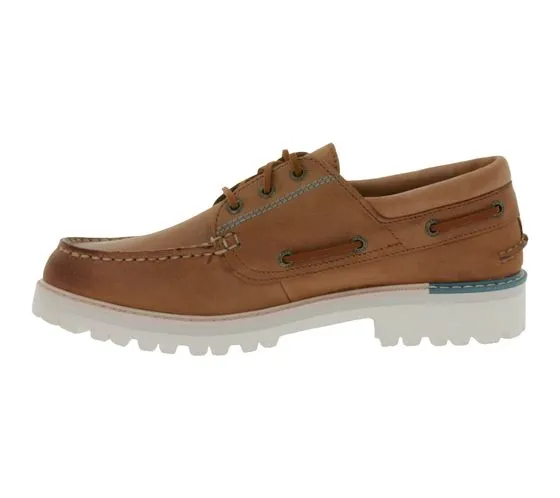 SPERRY autentico originale 3-Eye uomo in vera pelle Wave Siping Traction Boat Shoes Scarpe da vela STS25158 Marrone