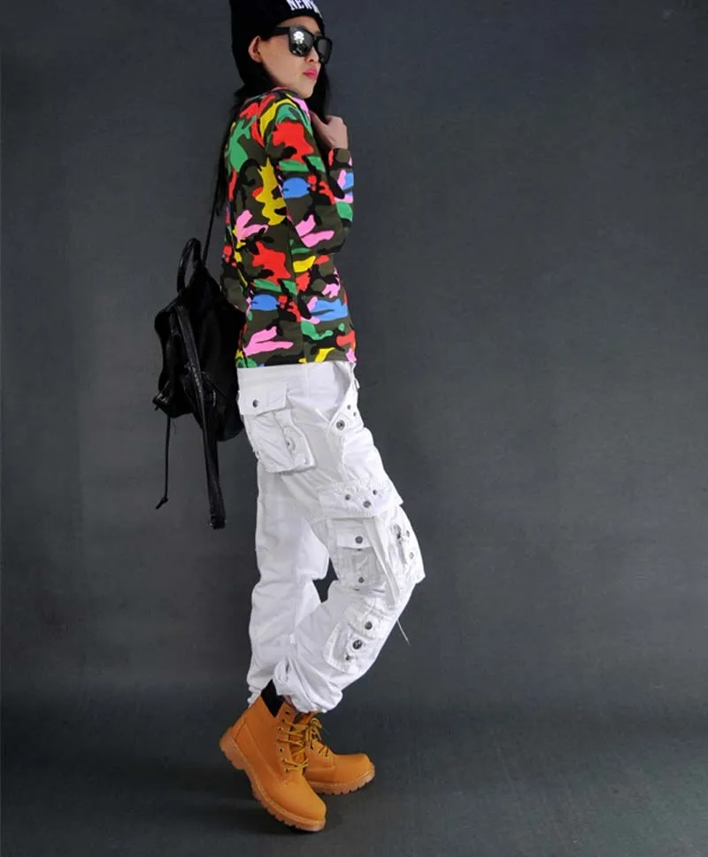 Spring Autumn Women's Camouflage Loose Baggy Pants Cargo Pants