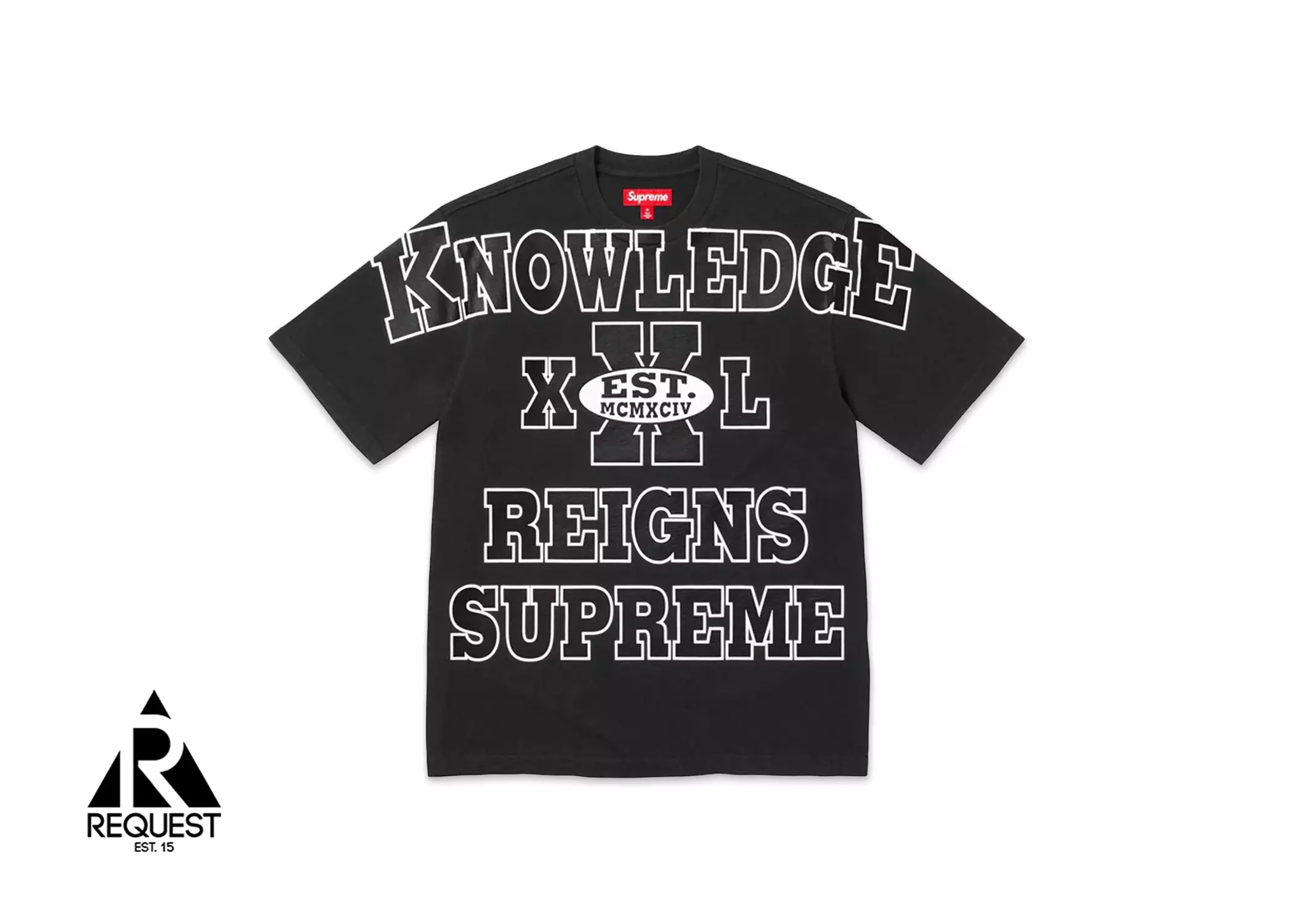 Supreme Overprint Knowledge S/S Top Black