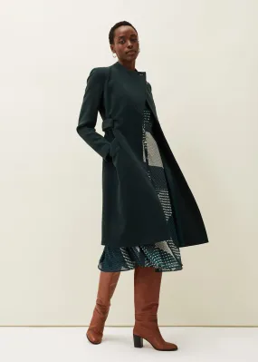 Susie Collarless Wrap Coat