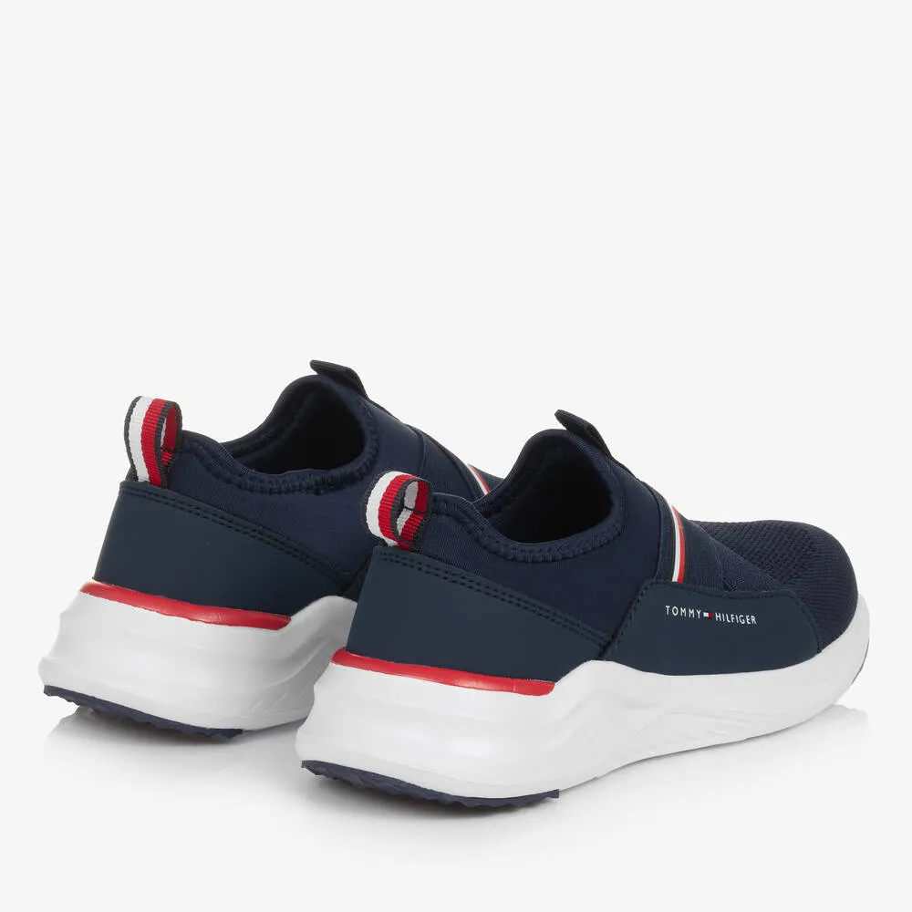 Teen Boys Navy Blue Slip-On Trainers