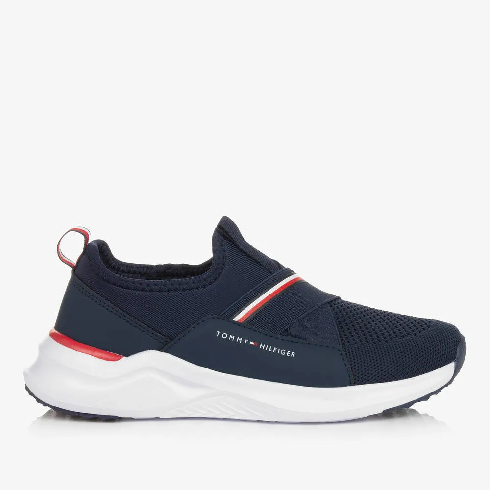 Teen Boys Navy Blue Slip-On Trainers