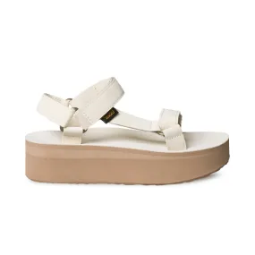 Teva Flatform Leather White Swan Sandals - Women's