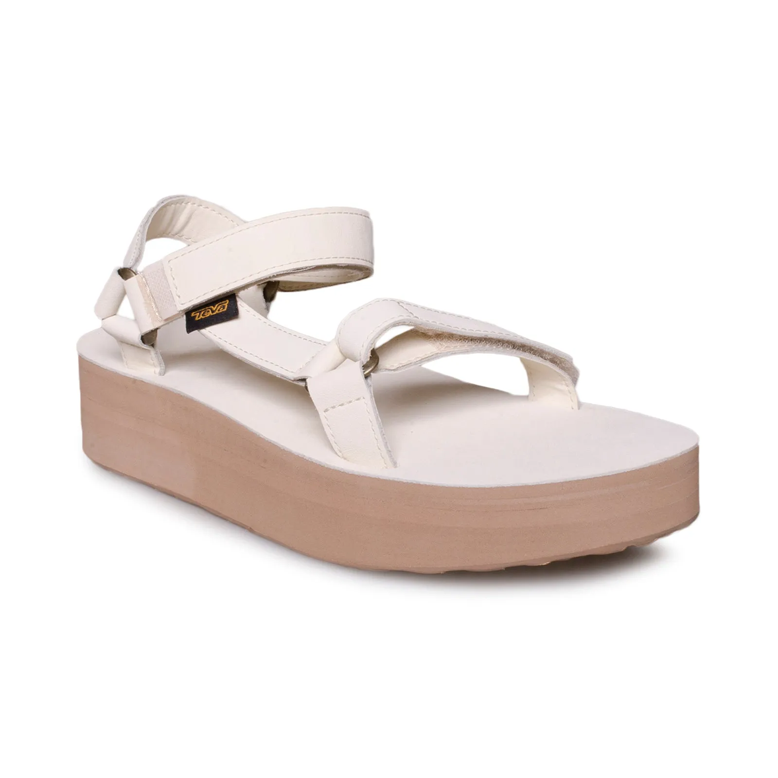 Teva Flatform Universal Up Leather White Swan Sandals - Women's