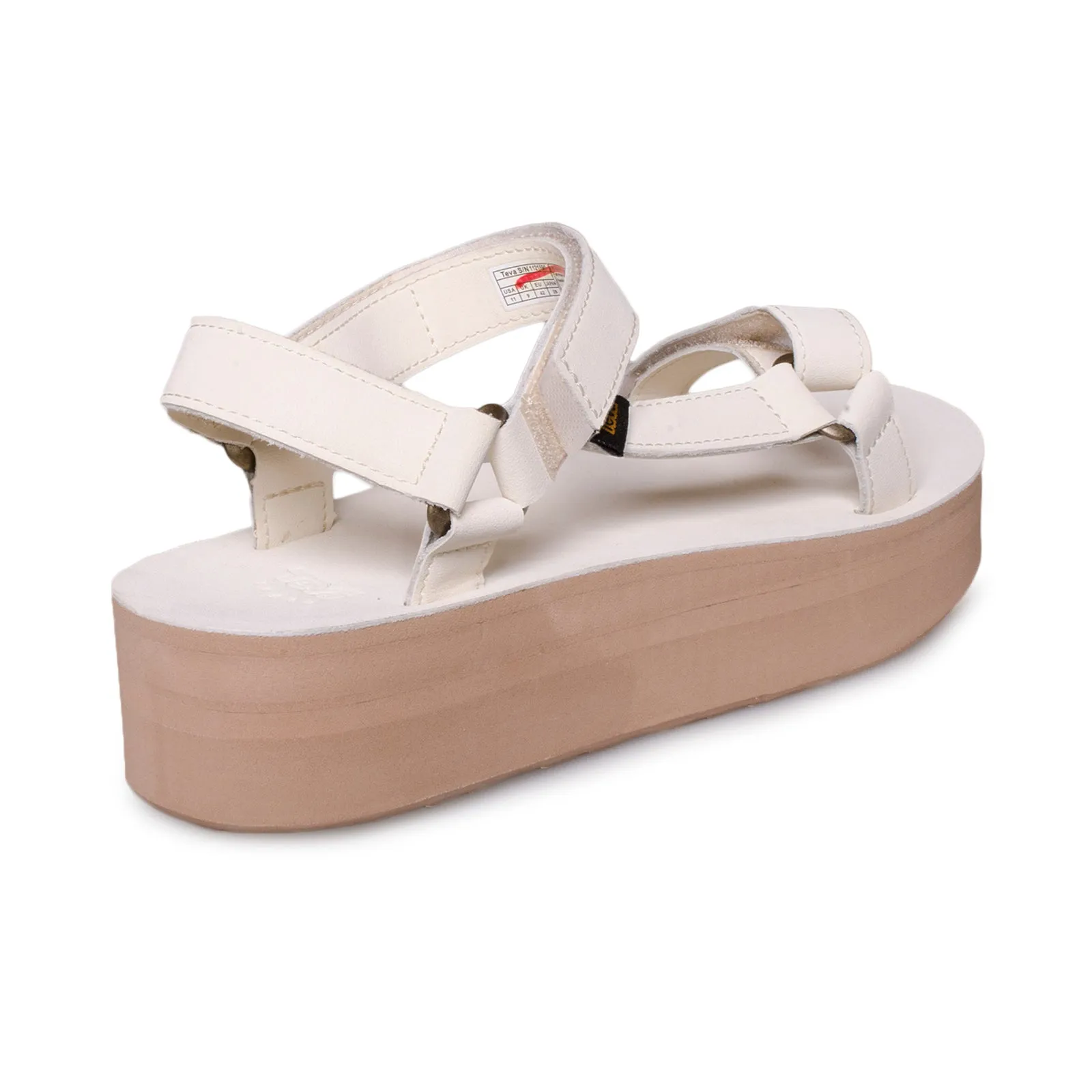 Teva Flatform Universal Up Leather White Swan Sandals - Women's