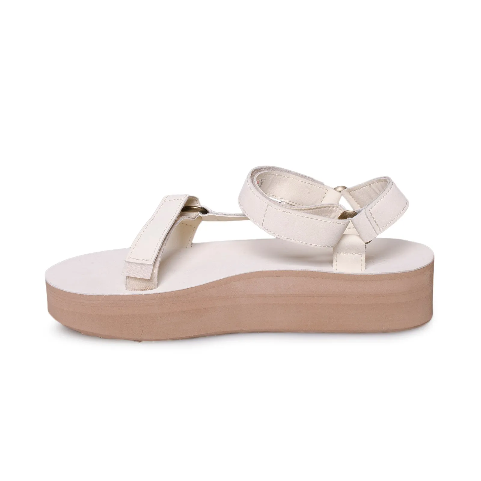 Teva Flatform Universal Up Leather White Swan Sandals - Women's