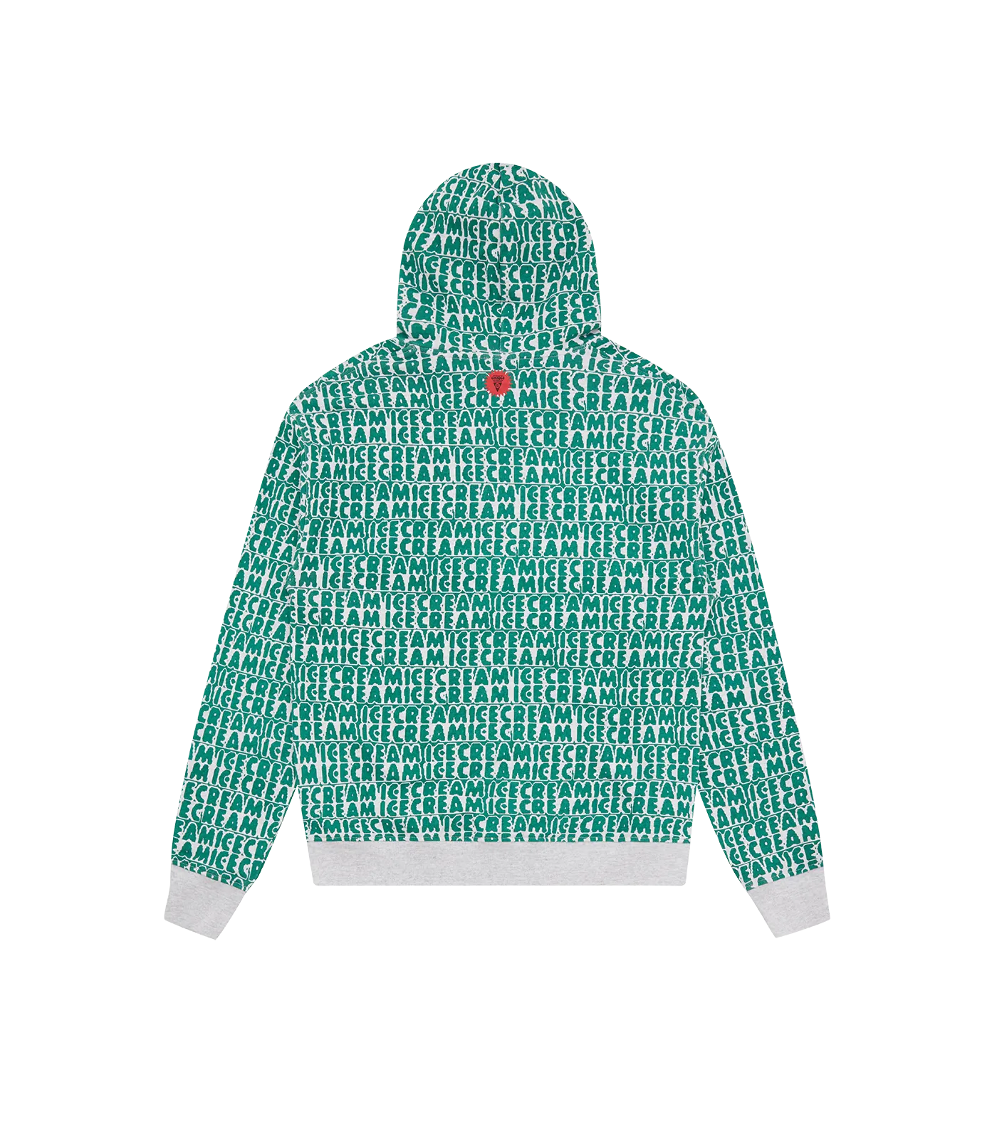 TEXT PRINT POPOVER HOOD - GREEN