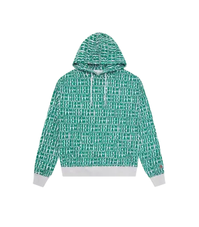 TEXT PRINT POPOVER HOOD - GREEN