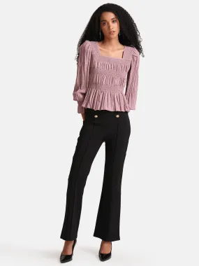 Textured Pleated Top