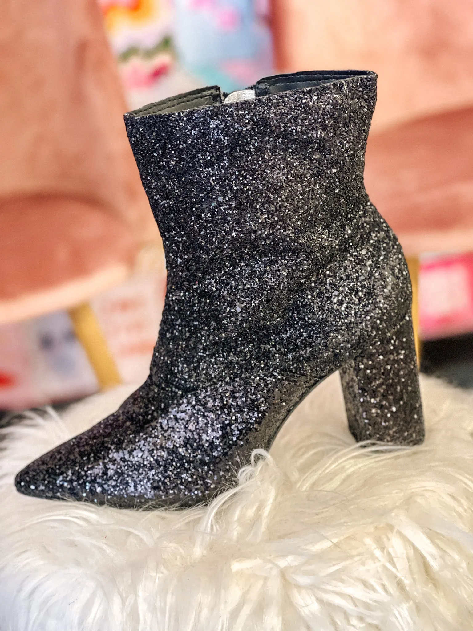 The Maddy Glitter Bootie - Black