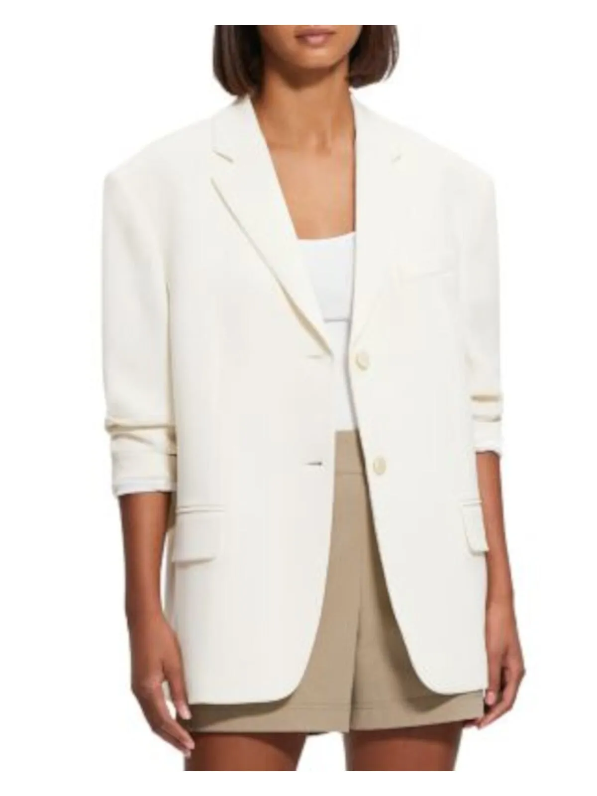 THEORY Womens Ivory Pocketed Lined Back Vent Wear To Work Blazer Jacket